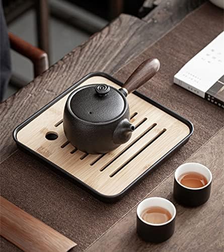 Ldchnh יפן קונג פו סיר תה עם ידית עץ קישוט ביתי סירים קרמיקה תה קומקום סט מתנה בעבודת יד