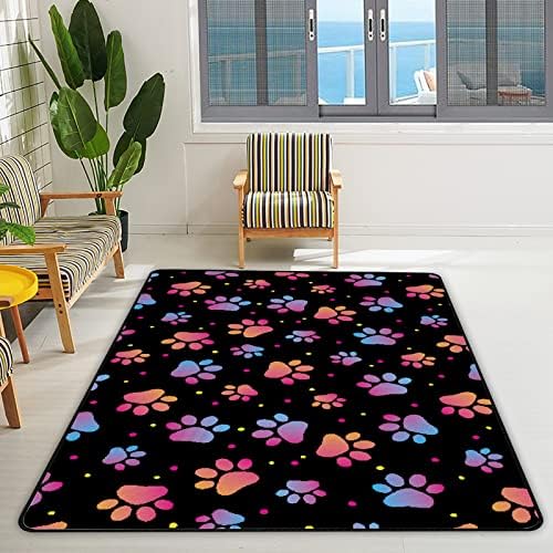 זוחל שטיח מקורה משחק מחצלת כפה הדפס צבעוני לסלון לחדר שינה חינוכי חינוך חינוכי שטיחים שטיחים 60x39in