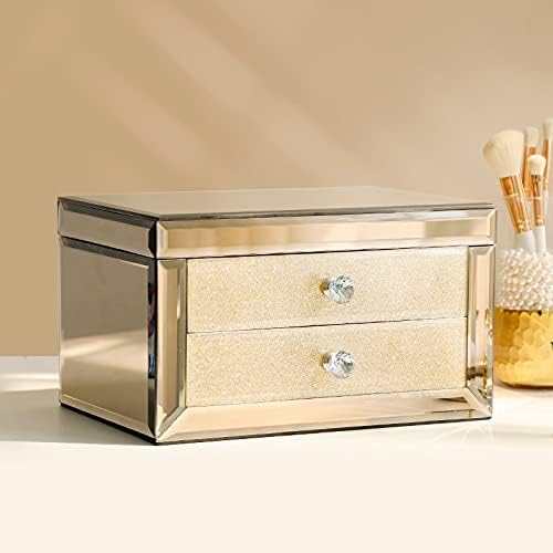 GSDNV נורדי תכשיטים רטרו אחסון קופסאות תכשיטים מעודנים זכוכית לעגילים עגילים