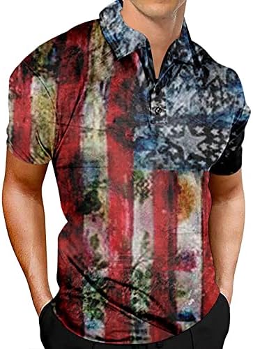 פרה הדפסת חולצה גברים של פטריוטי ביצועים עצמאות יום אמריקאי דגל קלאסי בכושר חולצה גברים חולצות