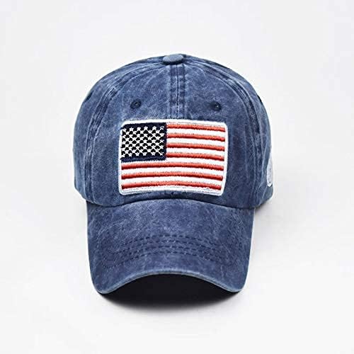 גברים של אמריקאי-דגל רקום שטף כותנה בייסבול-כובע במצוקה אבא-כובעי מתכוונן…