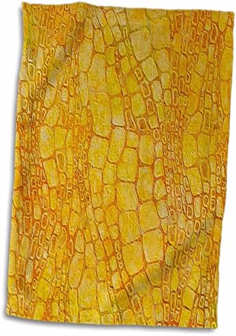 3 דרוז פלורן - מרקמים III - תמונה של עור תנין בכתום צהוב - מגבות