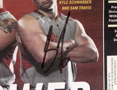 סם טרוויס חתום על חתימה משנת 2014 בייסבול אמריקה מגזין JSA II03322 - מגזיני MLB עם חתימה