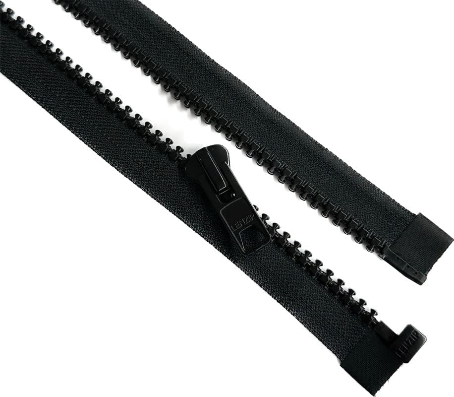 Lenzip 10 כבד חובה כבד ויזלון מעוצב מפלסטיק יצוק המפריד בין רוכסן - בחר באורך שלך - צבע: שחור - מיוצר בארצות
