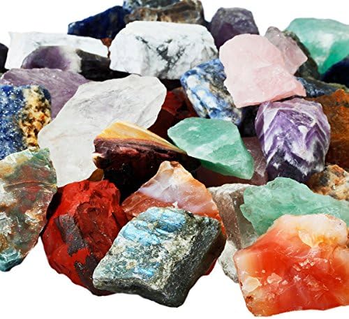 חבילת Sunyik של 2 אבנים גולמיות מגוונות מגונות גבישי סלע מחוספסים ואבן טורקיז אבן מלוטשת טורקיז