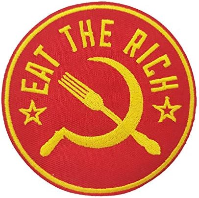 טקס חמוד 3.5 אכלו את הברזל הרקום העשיר על תפירה על טלאי אפליקציה פטיש קומוניסטי ומגל רוסיה דגל ברית המועצות