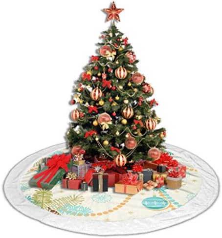 חצאית עץ חג המולד של HHL 48 שכבות כפולות יוקרתיות חצאית עץ רכה קישוט מסיבת חג חג המולד, אור חג המולד חדש