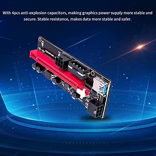 מחברים 1/10 יחידות PCI -E PCIE RISER 009 אקספרס 1X עד 16X מאריך PCI E USB RISER 009S GPU DUAL 6PIN מתאם כרטיס SATA
