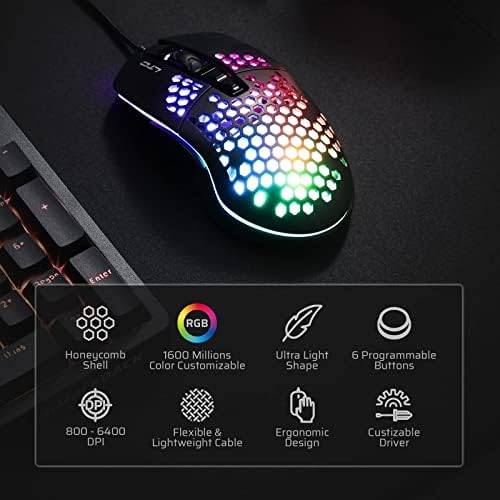LTC Circle Pit HM-001 RGB Gaming Mouse & LTC NB1041 Nimbleback RGB Wired Wired 104-KEY-PAPPABLE CHANCERACH