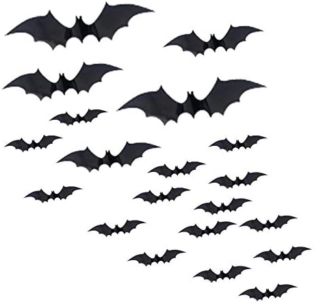 3ד עטלפים מדבקות, 44 יחידות 3ד בת ליל כל הקדושים קישוט מדבקות עבור חדר תפאורה בית תפאורה 4 גדלים שונים ליל