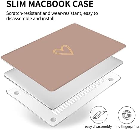 Seorsok תואם ל- MacBook Air 13 אינץ 'מארז 2020 2019 2018 שחרור A1932 A2179 M1 A2337 מזהה מגע, זהב ותבנית לב חמודה