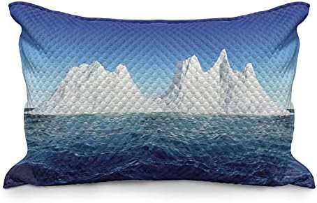 קרח אמבסון ברג ברג כרית כרית, סצנה אנטארקטית עם תצורות מושלגות גבוהות באוקיאנוס, כיסוי כרית מבטא קווין בגודל קווין לחדר שינה,