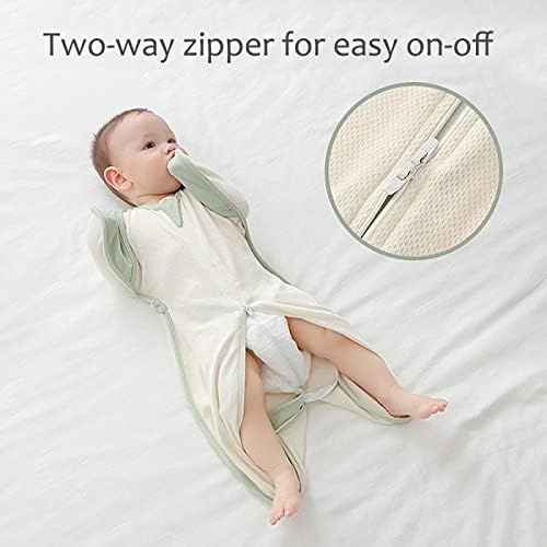 זיגג'וי לתינוקות מעבר לשחוט שוט זרועות כלפי מעלה עטיפה של יילוד עם תינוקת רוכסן שמיכה לבישה 0.5 TOG 0-3 חודשים