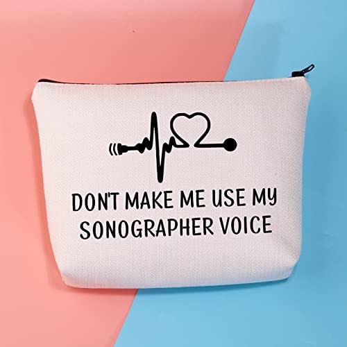 Bdpwss sonographer מתנות Sonographer תיק קוסמטי אל תגרום לי להשתמש בסונוגרף קול שלי סונוגרפיה טכנולוגית סונוגרף טכנאי
