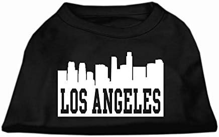מוצרי חיות מחמד של מיראז 'בגודל 16 אינץ' לוס אנג'לס חולצת הדפס מסך לוס אנג'לס לחיות מחמד, X-LAGE, שחור