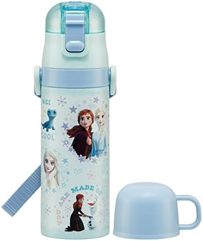 SKATER SKDC4-A ילדים דו כיווניים בקבוק מים נירוסטה עם כוס, 15.2 פלורידה, דיסני, קפואים 22, בנות