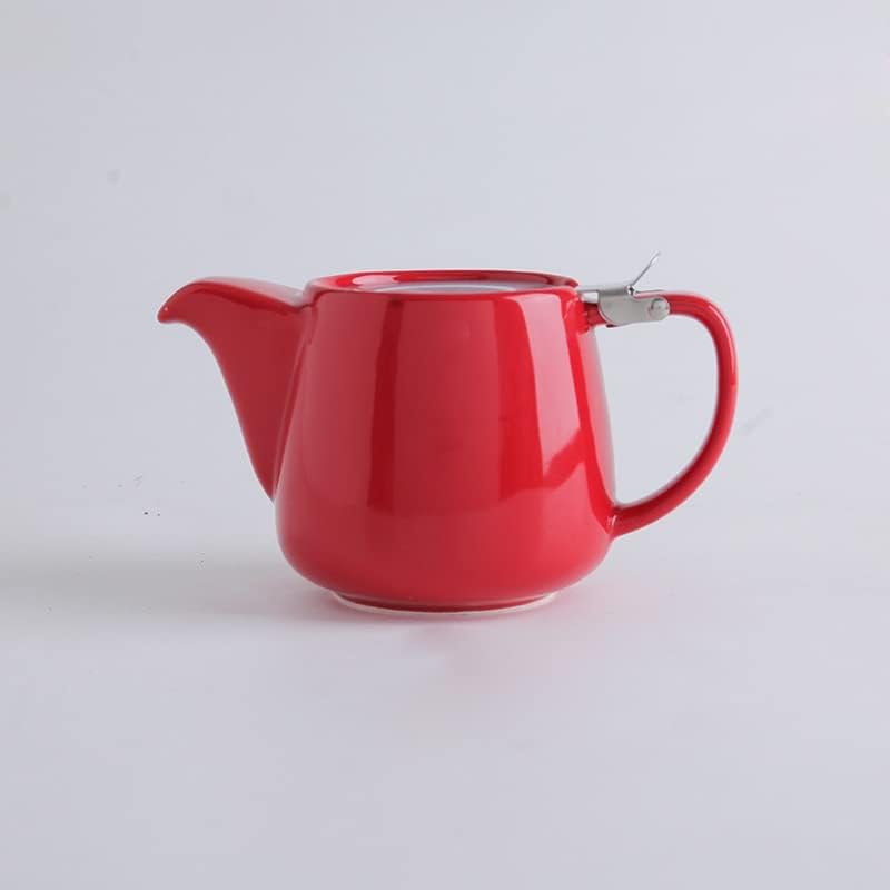 ערכות תה של SDFGH 580 מל חרסינה קומקום תה צבעוני מכסה תה בעבודת יד מכסה תוספות חרוזות לניתוח תה כדי לחלוט תה עלים