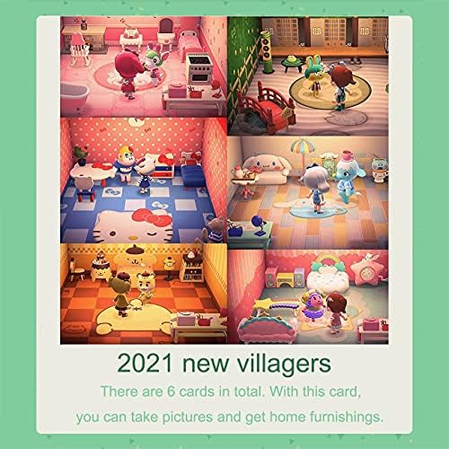 לחציית בעלי חיים אופקים חדשים ACNH Pack Pack Sanrio Big Card, 6 PCS RV Villager רהיטים תואמים עם מתג/מתג לייט/3DS