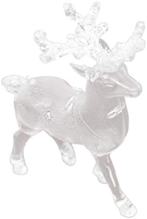 Amosfun מעדיף צלמיות צבי פסלוני איילים אקריליים איילים פסלים פסלי פסלים של בעלי חיים תפאורה עיצוב חג המולד שולחן
