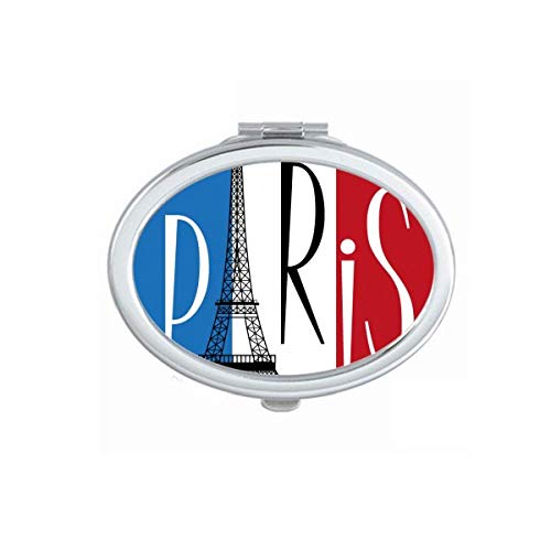 לאומי דגל צרפת מגדל אייפל פריז מראה נייד לקפל יד איפור כפול צד משקפיים