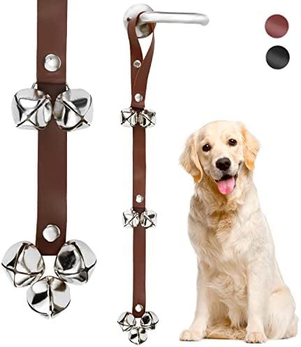 בורונג עור דלת פעמונים לכלבים בסיר פעמונים לכלבים אימון כלב כפתורי תקשורת כלב אימון פעמון
