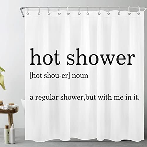 LB וילון מקלחת חמה הגדרת הגדרת אישיות תמציתית בהתאמה אישית וילונות מקלחת שחור לבן לחדר אמבטיה עם ווים 72x72 אינץ