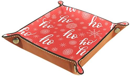 Lyetny חג המולד הו מארגן דפוס אדום מארגן מגש אחסון מיטה מיטה קאדי שולחן עבודה מגש החלפת ארנק מפתח קופסת מטבעות