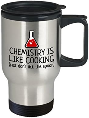 ספל נסיעות בכימיה מצחיקה - רעיון למתנת מורה לכימיה - כימאי הווה - כימיה היא כמו בישול