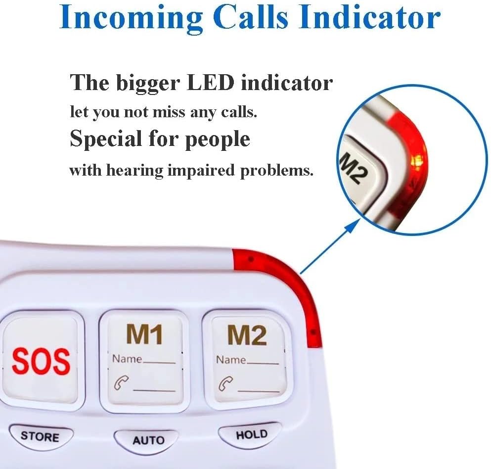 MXiaoxia כפתור גדול קווי טלפון ביתי -מחייג מהירות מהירות טליה סיעוד שיחה לקשישים עם חירום קיר הר SOS