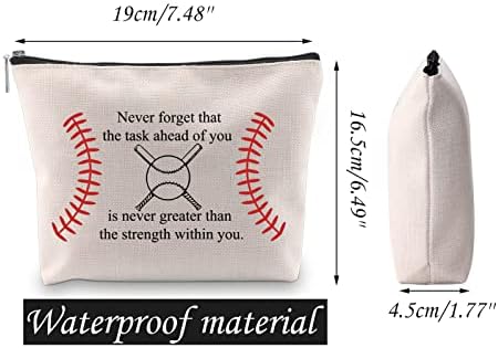 מתנה של שחקן בייסבול תיק בייסבול המשימה אף פעם לא גדולה מהכוח בתוכך מתנת בייסבול תיק רוכסן