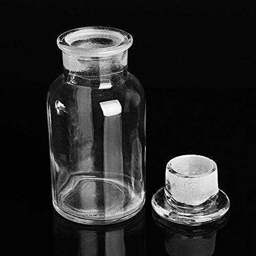 Yutool זכוכית צלולה בקבוק מגיב פה רחב, בקבוק פה רחב צלול בקבוק ריאגנט כימי אחסון בקבוק מעבדה מעבדה מזכוכית 60/125/250/500
