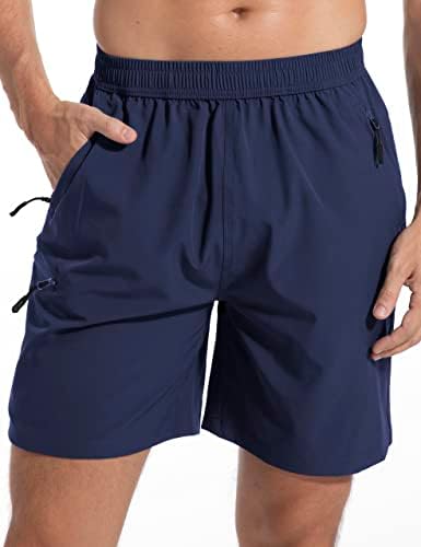 מכנסיים קצרים אתלטי של קואנלון המובילים בגברים מהיר של מכנסי כושר יבש מהיר עם כיסי רוכסן לריצת ספורט טיולים 7