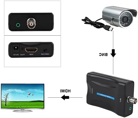 ציוד בריאות Yosoo BNC לממיר HDMI, HD 1080P/720P תצוגה מתאם מתאם וידאו מתאם ממיר אודיו עם כבל מטען USB, BNC