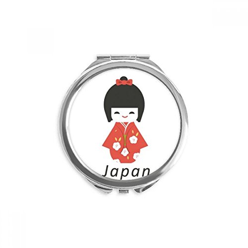 מסורתי יפני מקומי ילדה קטנה צעצוע יד קומפקטי מראה עגול נייד כיס זכוכית