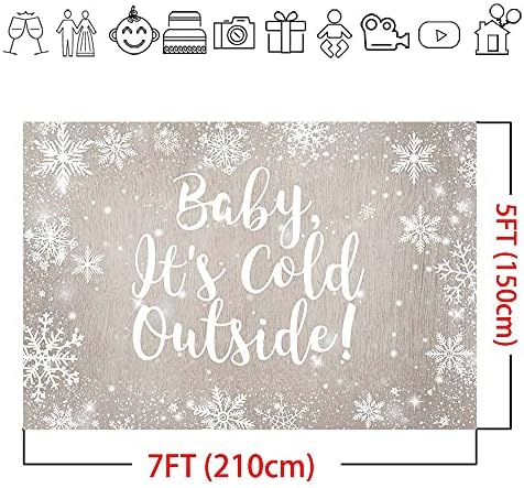 מוצ ' יקה חורף תינוק מקלחת רקע תינוק זה קר מחוץ מסיבת קישוטי באנר 7 * 5 רגל חורף הפלאות חג המולד תינוק מקלחת צילום רקע