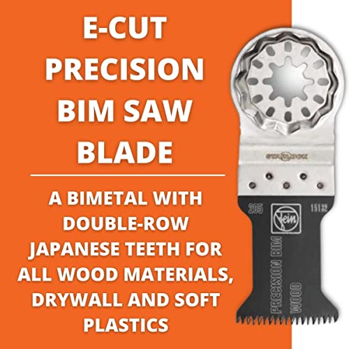 Fein Starlock Cut E -Cut Decision Bimetal Rescalating מסור מסור - צורת מותניים צרה 1-3/8 רוחב לכל היער, קיר גבס ופלסטיק רך