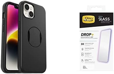 Otterbox iPhone 14 & iPhone 13 Bundle: Ottergrip Sysmetry Series Case & Alpha Glass Series Antimicrobial Screentector