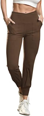 RRHSS נשים V חוצה מכנסי יוגה עם מותניים גבוהים עם כיסים אימון רופף אימון מפעיל מכנסי חותלות לנשים