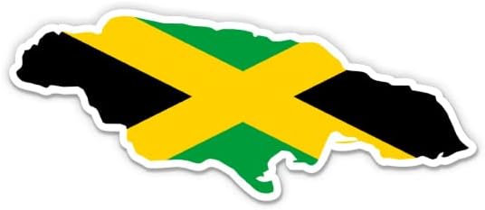 דגל ג'מייקה צורה כפרית ג'מייקנית - מדבקת ויניל 3 - לטלפון בקבוק מים מחשב נייד לרכב - מדבקות אטומות למים