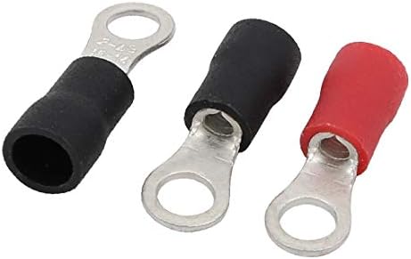 100 יחידות קרוואנים 2-4 מסוף מלחץ טבעת מבודד מראש אדום שחור לחוט 16-14 (100 יחידות קרוואנים 2-4 מסוף מלחץ טבעת טרום טבעת