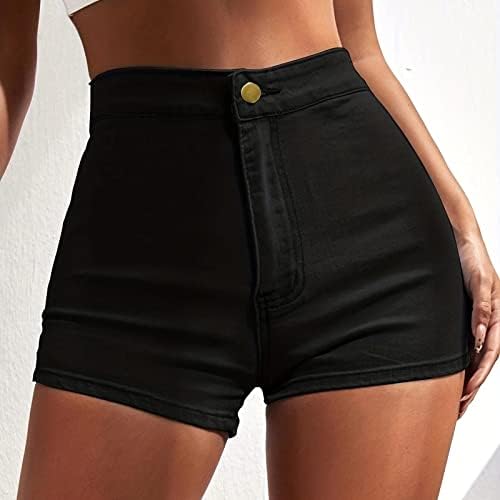 מכנסיים קצרים של נשים ג'ין פלוס גודל נמתח נמתח במצוקה ברמודה מכנסיים קצרים