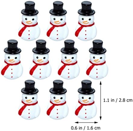 STOBOK 20 יחידות פסלוני שלג מיניאטוריים מיני פסלי איש שלג לחג המולד DIY שרף שלג קישוטי איש קישודים בובות קישוט