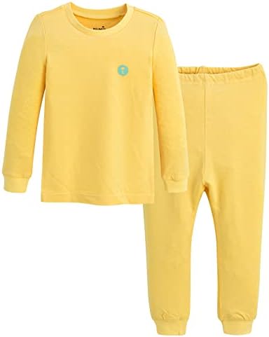 Moimoln בנות בנים יוניסקס קיר קל משקל קיץ ויסקוזה ויסקוזה עם שרוולים ארוכים בכושר PJS Set Pajama Sleepwear, 6M-5T