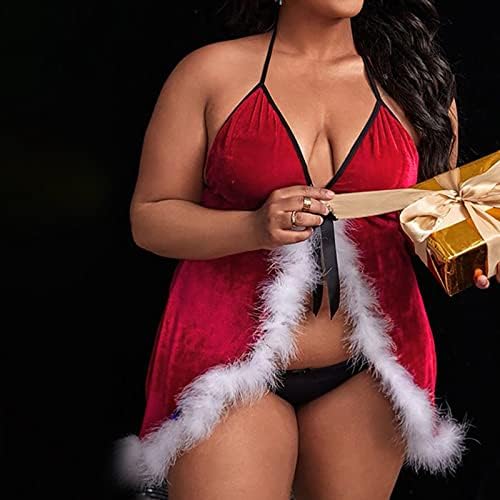 נשים של בית תחתוני חג המולד ארוטי הלבשה תחתונה זהב קטיפה תפרים סקסי הלבשה תחתונה שמלה