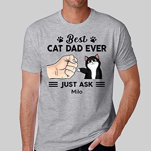 אישית הטוב ביותר חתול אבא רק לשאול חולצה, מותאם אישית חתול שם אבות יום חולצה, מצחיק חתול עם שם חולצה לאבא,