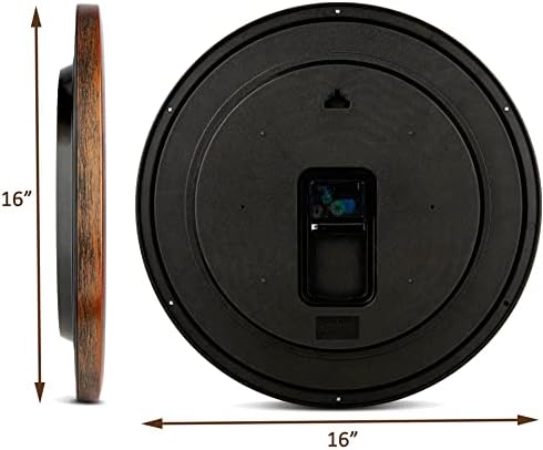 מוצרי ברנהרד וינטג 'שעון קיר חום שקט לא מתקתק בגודל 16 אינץ