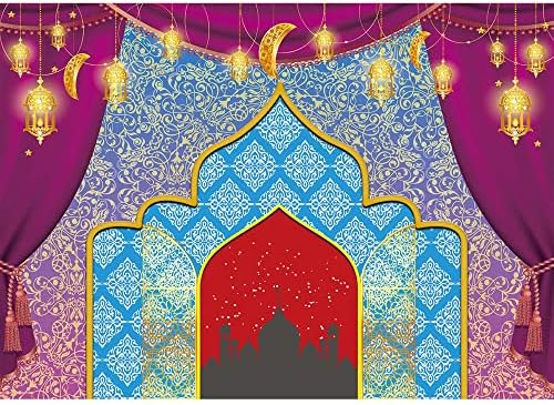 SeekPro 7x5ft Ramadan ערבית סגולה מסיבת יום הולדת תפאורה מצרית מרוקאית ערבית מוזה