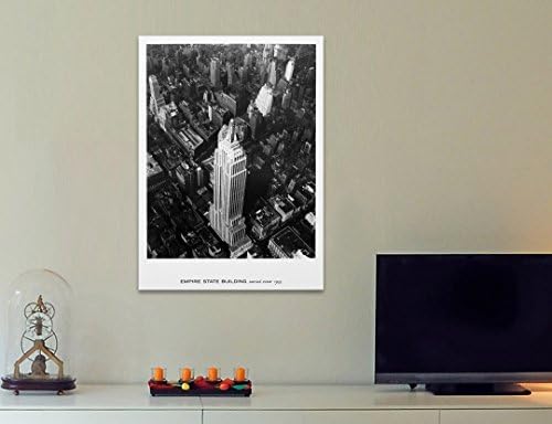 עיצוב משרד מעורר השראה וינטג 'פוסטר נוף בניין אמפייר סטייט, נוף אווירי, 1935, ניו יורק - הדפס קישוט לאמנות