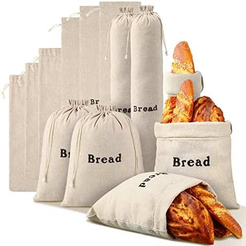 פשתן לחם שקיות לשימוש חוזר לחם שקיות עבור תוצרת בית לחם גדול שרוך אומן לחם אחסון שקיות כיכר מאפים שקיות תוצרת