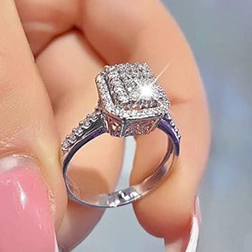 ריבוע יהלום מלא מעודן זירקוניה טבעת חתונה מתנה מתנה טבעות אגודל דק לנשים